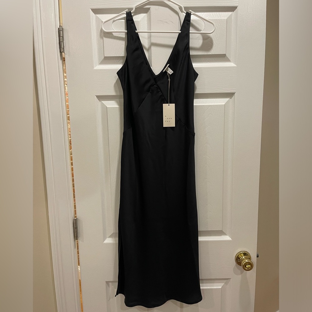 a new day Black Midi Slip Dress